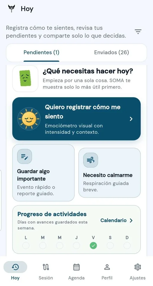 Herramientas disponibles para el usuario en SOMA App